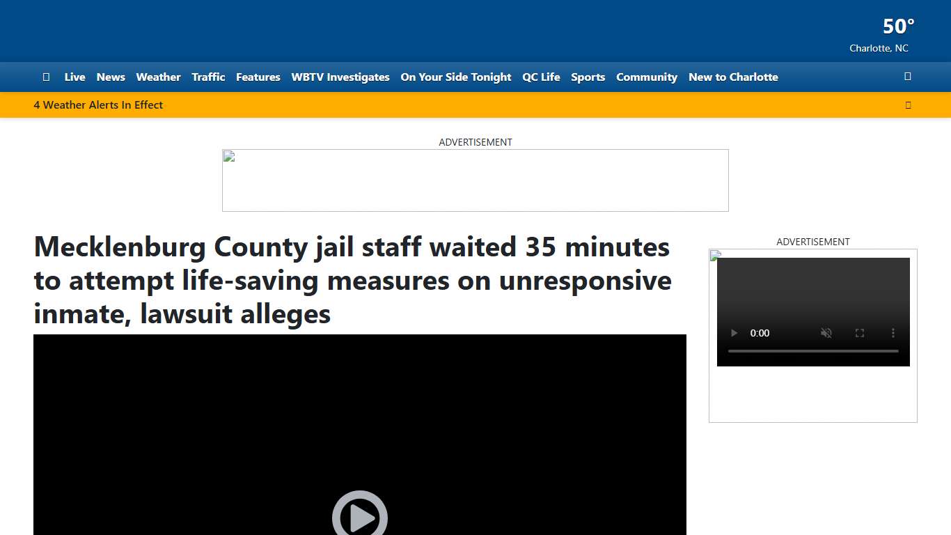 Mecklenburg County jail staff waited 35 minutes to attempt life-saving measures on unresponsive inmate, lawsuit alleges